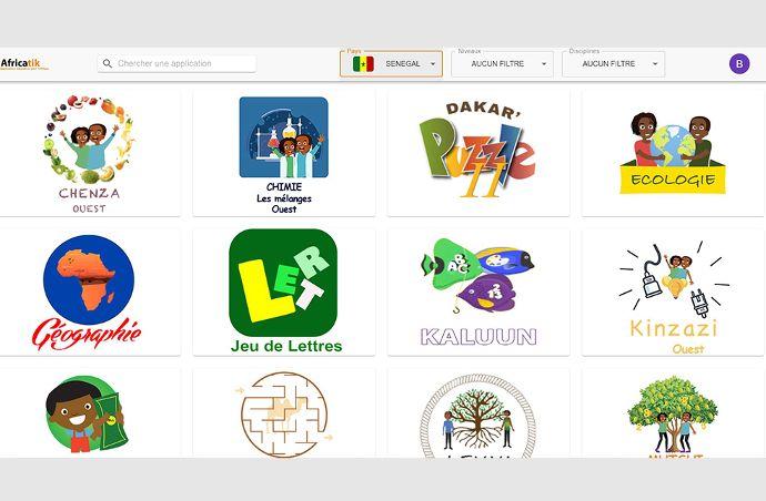 Interface simple et ludique des applications éducatives Africatik